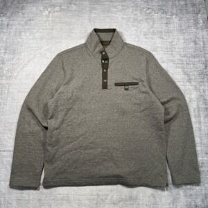 UNTUCKit Sweatshirt Mens Large Grey T Snap Parkson Mock Neck Outdoors Preppy